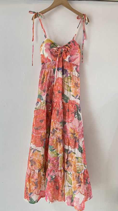 Vintage Spaghetti Strap Midi Dresd